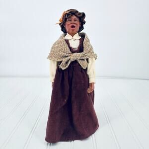 Vintage Classic Christmas Adult Caroler Wood Base African American Decoration
